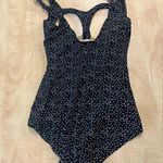 Le Suit LE COVE NWOT One Piece Black & White Polka Dot Modest Pin Up Style Size 10 Photo 4