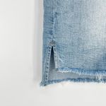 Paige  Women's Blue Light Wash Distressed Hem Side Slits Denim Mini Skirt Size 24 Photo 2