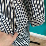 Equipment  femme blue and white striped button up shirt dress in size small Photo 3