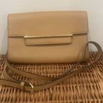 Vince Camuto Clutch Purse Crossbody Leather Tan detachable shoulder strap Photo 0