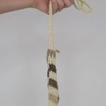 Vintage 90s Beige & Brown Crochet Crossbody Mini Bag Photo 3