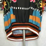 Clover Canyon  Cuba Scarf Blouse Floral Geometric Cold Shoulder Top Sz S Photo 4