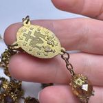 Brown AB Crystal Beaded Rosary Cross Necklace Christian/Catholic INRI Religious Photo 6