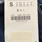 ZARA NWT denim print navy blue long sleeve top blouse, size S unique boho Photo 4