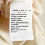 American Eagle Outfitters Cream Ivory Cowl Neck Waffle Knit high low top Large Photo 6