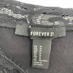 Forever 21  Black Lace Trim Long Sleeve Square Neck Top Size M Photo 2