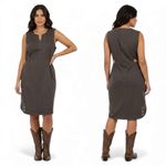 Chelsea and Violet  Faux Suede Embroidered Cutout Dress Womens L Brown Western Boho Photo 1