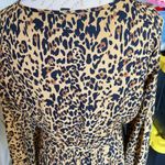 J.Crew Dress Sz 8 Long Sleeve Leopard Animal Print Safari Safari Chic Boho Fall Photo 4
