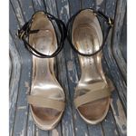 Chinese Laundry Imagination Strappy High Heels US 6M Gold Black & Tan Open Toe Photo 2