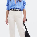 Madewell The '90s Straight Crop Jean 27 Tile White Raw Hem High Rise NWT Photo 0