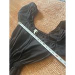 Cloth & Stone  Black Puff Sleeve Romper EcoVero Sz S Smocked Waist Photo 2