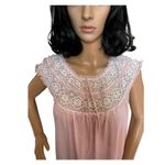 Vintage Margaret night gown sleeveless pink, white lace & ruffles size large Pink Photo 3