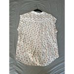 Jachs  Girlfriend Womens White Blouse XLarge sleeveless floral rayon button up Photo 4