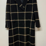 Pendleton Vintage 1980’s  Women’s Black and Tan Plaid‎ Virgin Wool Long Coat RARE Photo 0