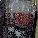 Chico's Vtg Velvet Burnout Silk Blend Kimono Topper Sz 3 XL Gothic Chic Oriental Photo 1
