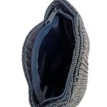 Beaded Evening Bag Purse Tulip Edge Long Goldtone Chain Prom Wedding Fl… Black Photo 3