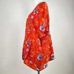 Johnny Was NWOT  Floral Oversize Short Sleeve Top Blouse Women Size S Red V-Neck Photo 7