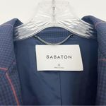 Aritzia  Babaton Samuel Double Breasted Check Blazer Size 0 Navy Red Photo 7