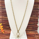 Chico's Chico’s Long Necklace with Green Accents Photo 0