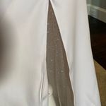 Women’s White Wedding Dress Leg Slit Silver Beading Corset Back Size 6 NWOT Photo 3