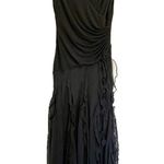 BCBGMAXAZRIA  Black silk ruffle Maxi Dress Photo 0