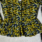 Handmade Blue and Yellow Bell Sleeve Peplum Hem Top Photo 9