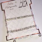 White Lace Ankle Adornments with Silver Tone and Faux Pearl Accents Photo 1