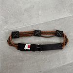 Esprit Vintage  brown leather belt with beaded accents - size 80 - 100% leather Photo 1