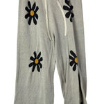 Ekouaer Cream & Black Floral Knit Wide Leg Lounge Pants XXL Photo 0