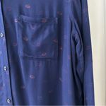Rails  Navy Blue Rosci Button Down Shirt in Kiss Me Metallic, Size S Photo 3