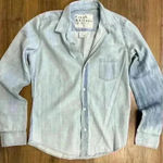 Frank & Eileen  $278 Barry Dress Denim Blue Distressed Coastal Western Button Up Photo 0