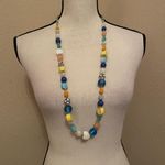 Women’s Necklace Beaded Statement Blue Green Yellow Multi Color Beads Photo 0