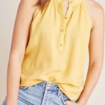 Cloth & Stone  For Anthropologie Yellow Henley Halter Top Size Small NWT Photo 0