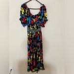 RIXO for target bright colorful floral off the shoulder maxi dress 24W/26W plus Blue Photo 6
