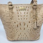 Brahmin Medium Asher Melbourne Tote Beige Gold Croc Embossed Leather Purse Photo 1