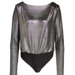 4TH & RECKLESS Liberty Metallic Bodysuit Color: Metallic Size: XL (12/14) NEW W Gray Photo 5