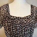 Merona  Black Tan Beige Animal Print Midi Dress L Photo 2