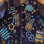 Vintage boho reversible quilted patchwork cardigan jacket Medium Blue Photo 1