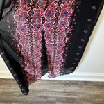 EXPRESS Maxi Dress Womens S Black Red Paisley Boho Cami Chiffon Split Front # Photo 8