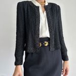 Vintage‎ Silk Beaded Jacket Womens Small Sequin Evening Formal Cocktail STENAY Black Photo 8