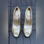 Cole Haan  Women's Mariela Air Open Toe Pump Soft Gold Metallic Size 9 B Photo 1