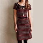 Anthropologie  Sparrow Sweater Dress Striped Fair Isle Short Sleeves Lace Medium Photo 2