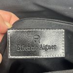 Etienne Aigner Linen Blend & Faux Leather Shoulder Bag Purse Double Handle Photo 6