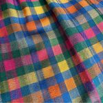 Vintage TanJay Rainbow Checkered Gingham High Rise Pleated Shorts Colorful Plaid Blue Size XS Photo 13