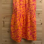 NWT J Crew Factory Size 2 Tiered Puff Sleeve V Neck Midi Preppy Dress Pink Photo 4