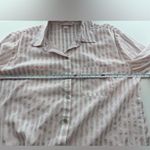 Victoria's Secret  Metallic Striped Button Front Sleep Shirt Size Medium Photo 4