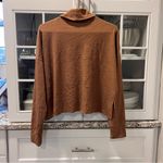 American Eagle Outfitters Brown Cowl Neck Cropped Long Sleeve Photo 1