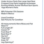 Under Armour  Pants Size Large Heat Gear Cropped Crop Pants Leggings Activewear Running Athletic Runner Workout Gym Sports Yoga Women's Pants  Photo 4