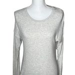 Nation Ltd  Womens Long Sleeve Blouse Size Small Gray Rib Knit Crocheted Lace Photo 0