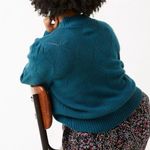 Fat Face UK Lara pointelle wool blend jumper sweater 14 Blue Photo 2